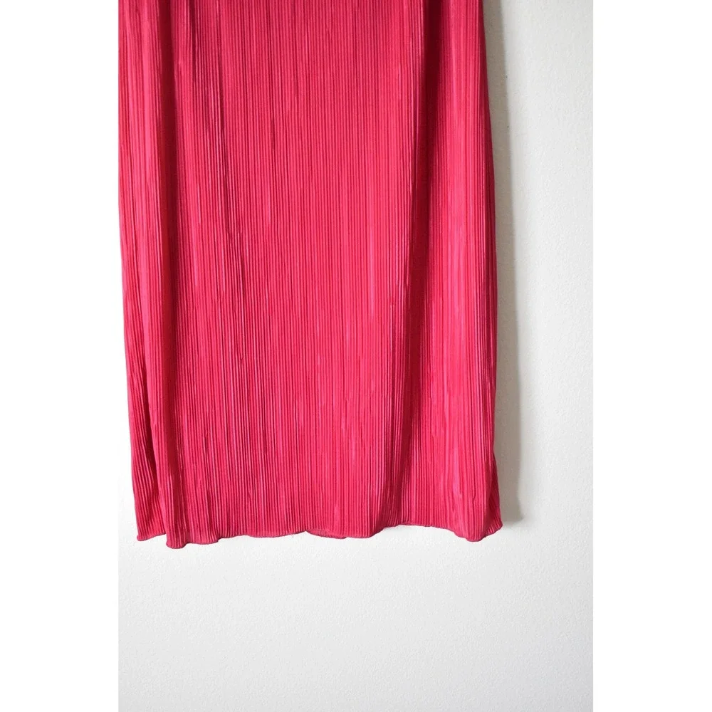 Slinky Brand Midi Skirt Women‎ S Hot Pink Vintage Pleated Elastic Waist 90s y2k
